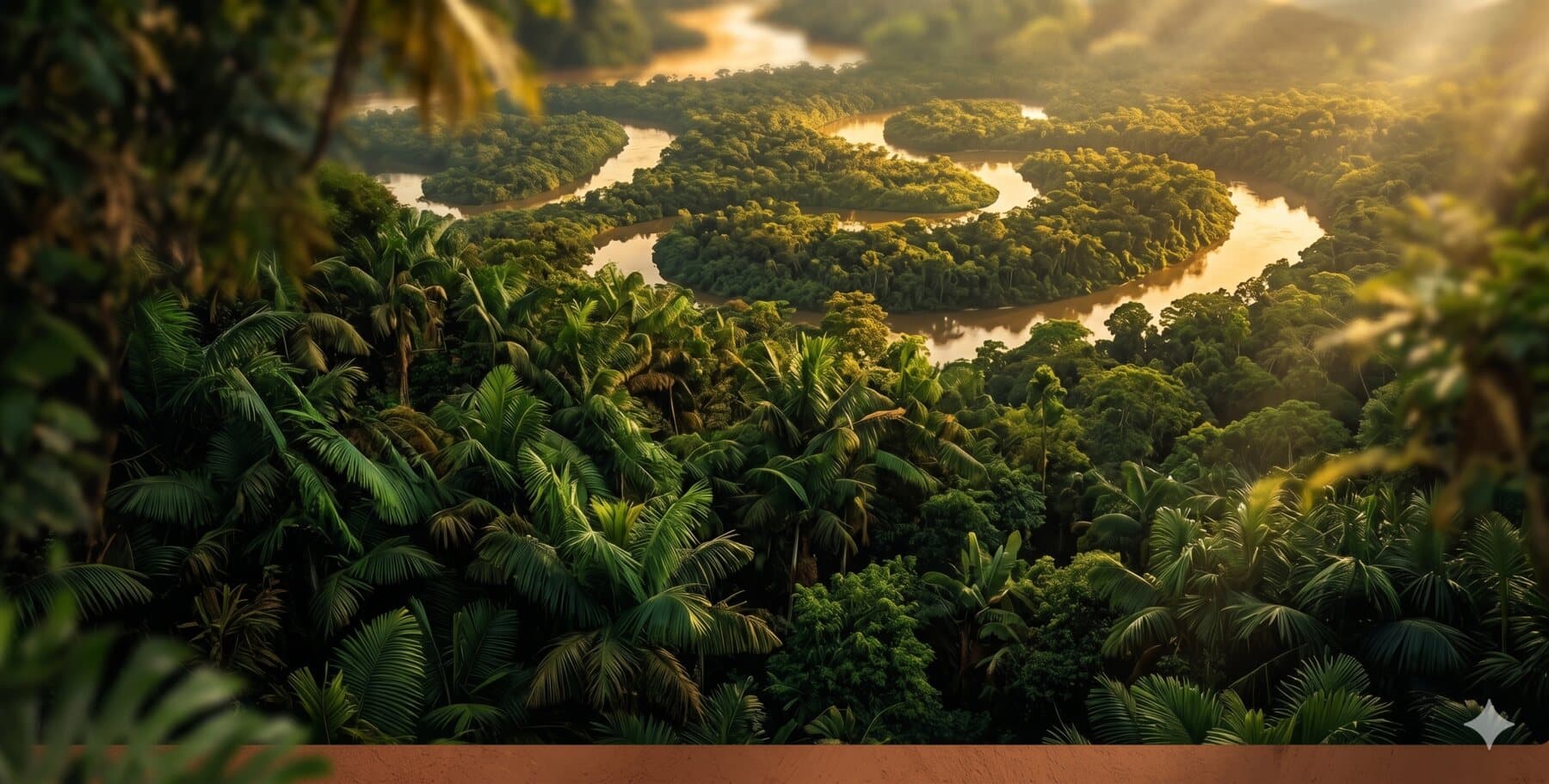Paisagem amazônica ao fundo