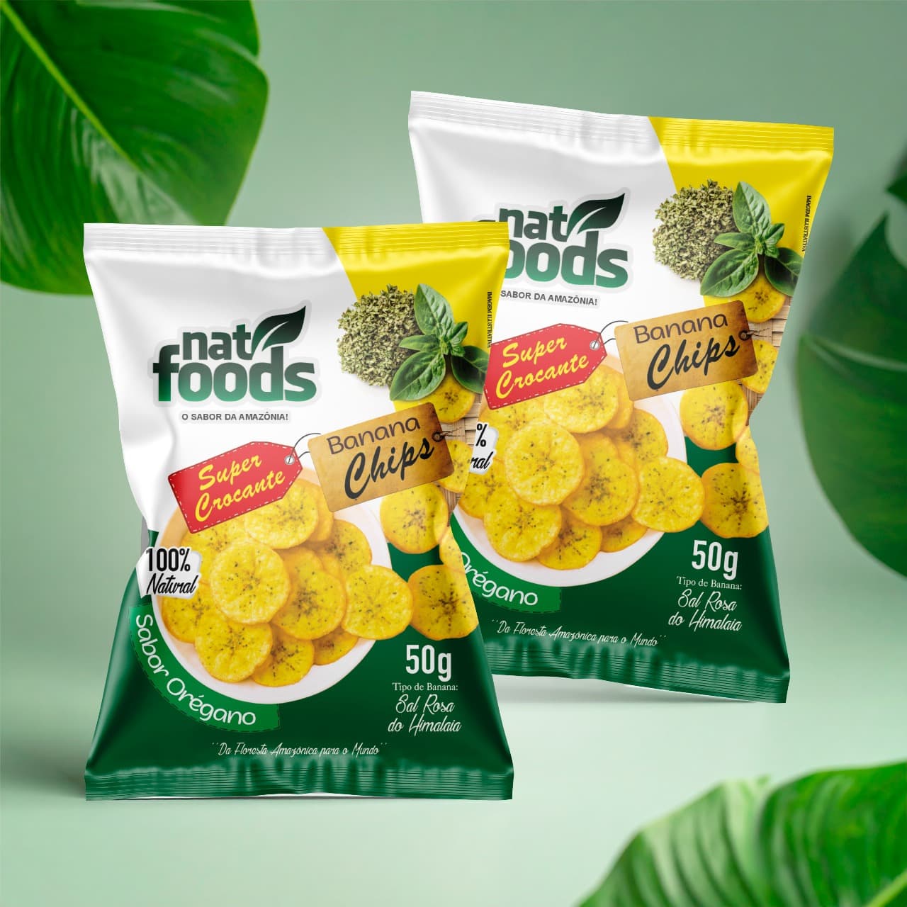 Chips de banana Natfoods sabor Orégano
